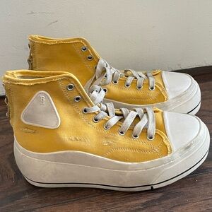 R13 yellow KURT HIGH TOP SNEAKER